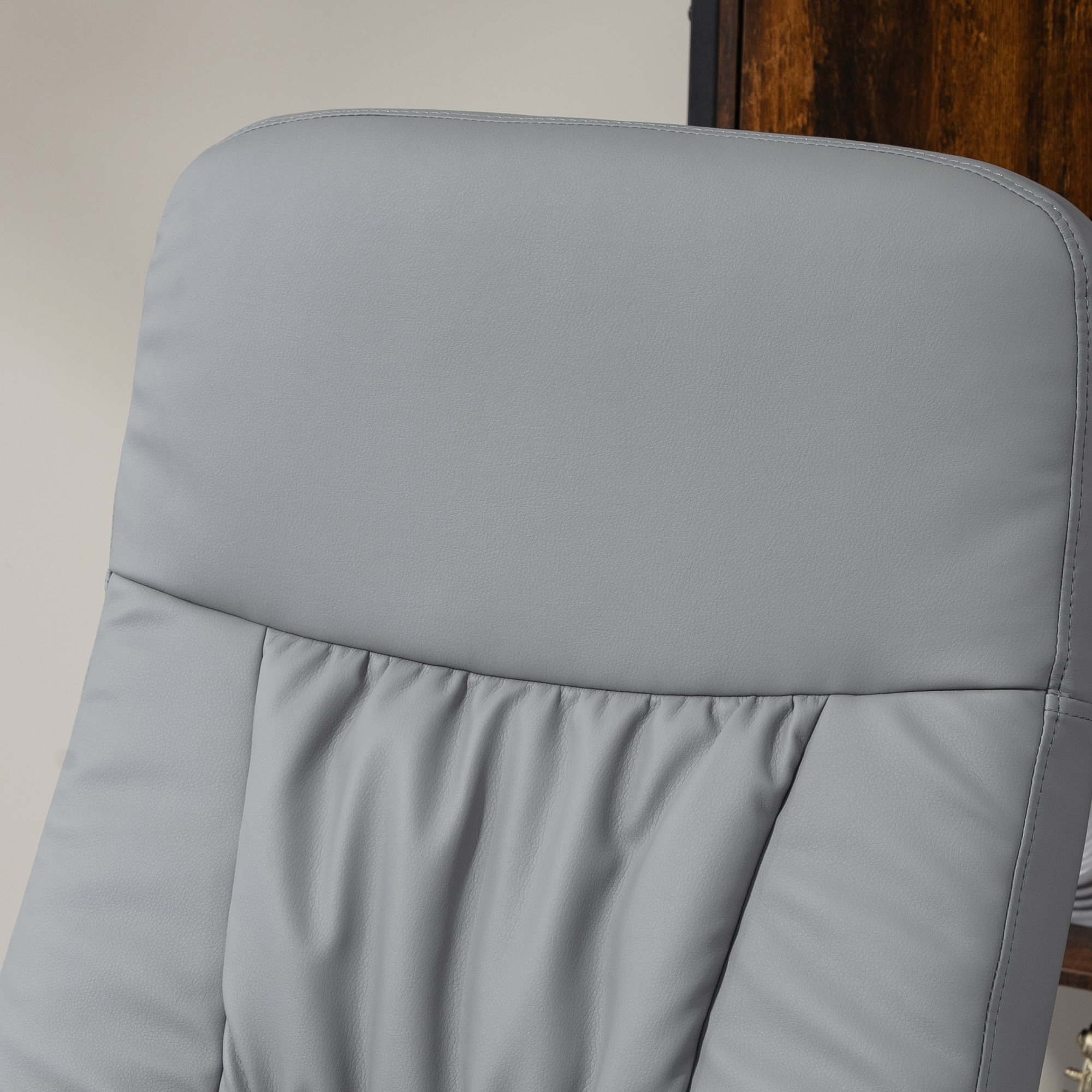 2-teiliges Sessel-Set Sessel mit Fußhocker Relaxsessel mit Fußhocker, höhenverstellbar, neigbare Rückenlehne, Hellgrau