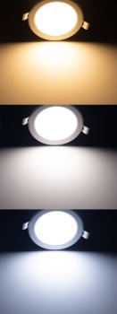 LED Licht-Panel "CKP-08 CCT" / 230V, 8W, 3000/4000/6200K, Ø 118mm