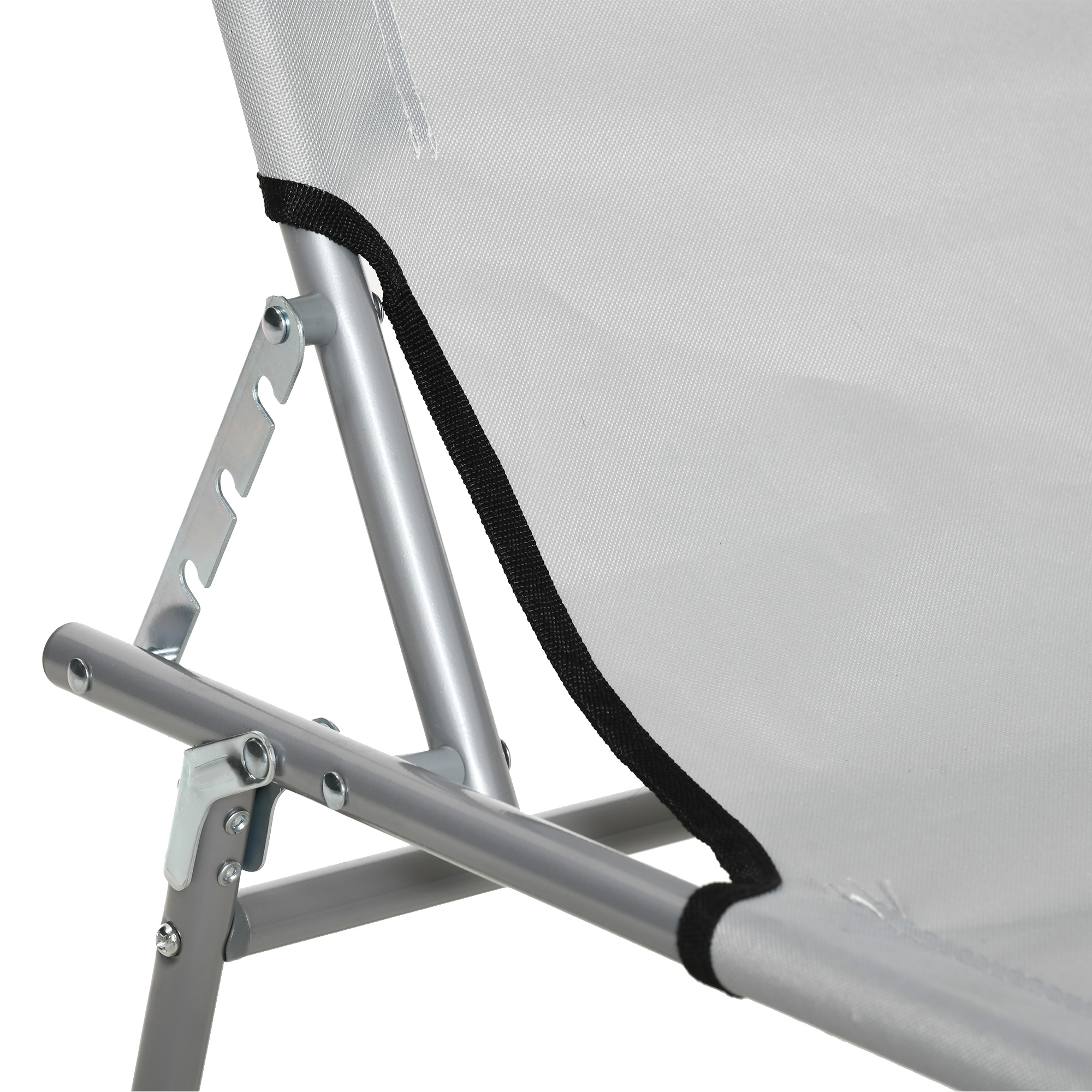 Sonnenliege, Gartenliege, Wellnessliege, Strandliege, klappbar, mit Sonnenschutz, 187 x 58 x 36 cm, Grau