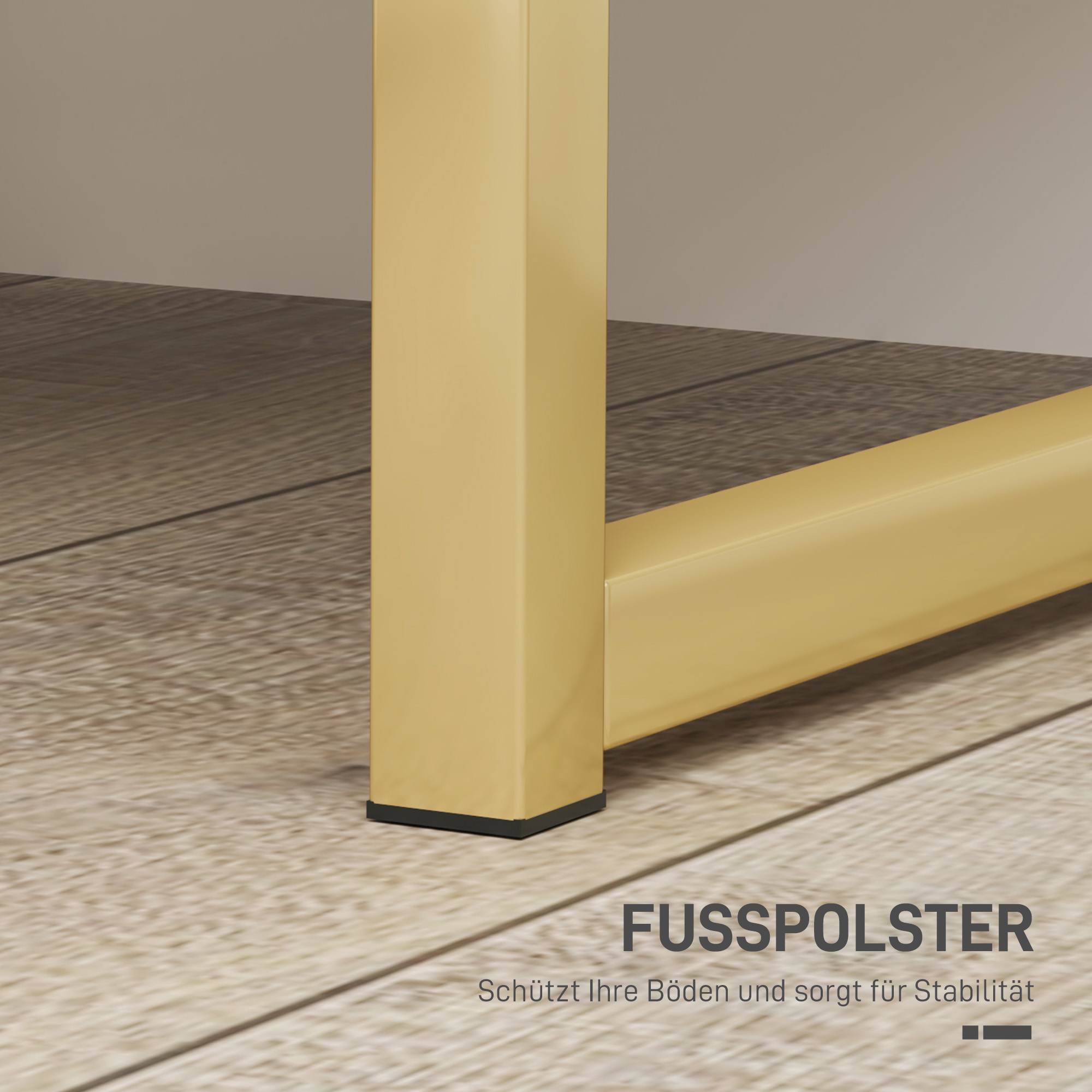 Nachttisch mit 2 Schubladen, elegante Metallgriffe in Gold, 40 x 40 x 50 cm, Weiß