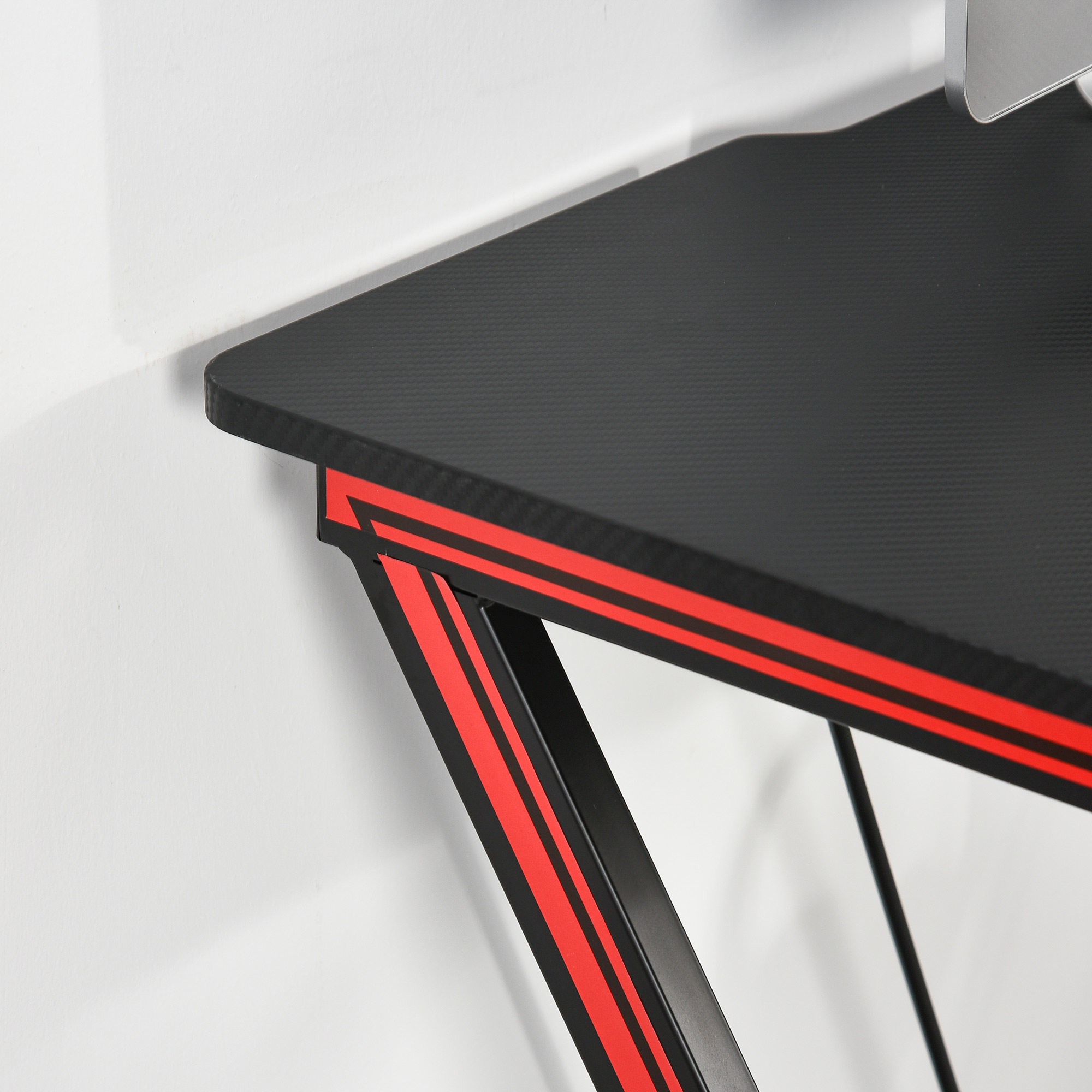 Gaming-Tisch Schreibtisch mit Kopfhörerhaken Getränkehalterung Computertisch Stahl + MDF Schwarz 105 x 55 x 75 cm
