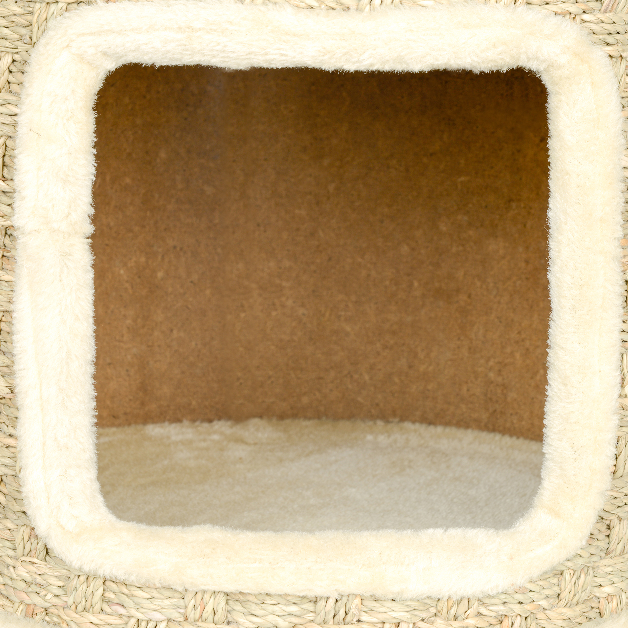 Katzenkratzbaum, Spiel- und Entspannungsbereich, Plüsch, ?38 x 37H cm, Khaki-Beige, bis zu 5 kg