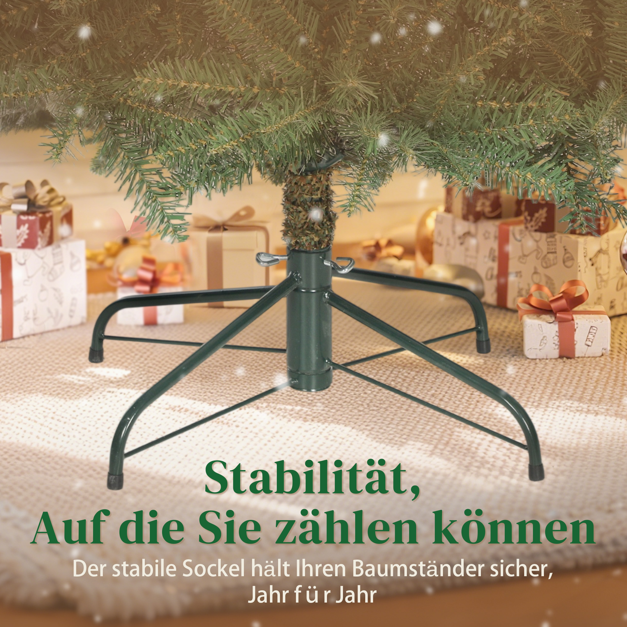 Künstlicher Weihnachtsbaum, 180 cm, klappbare Äste, Metallständer, vielseitig, Grün