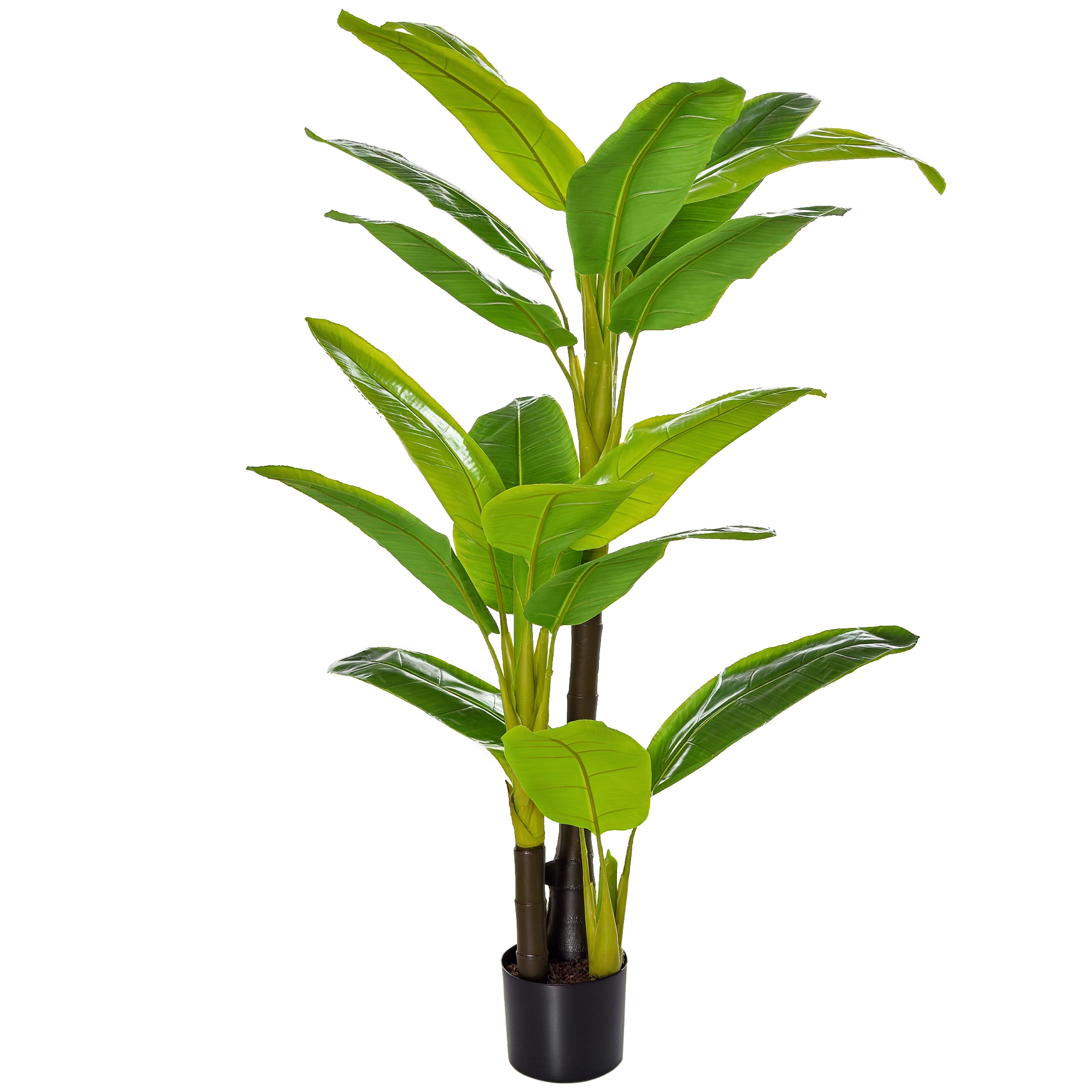 künstliche Pflanzen 150 cm Kunstpflanzen im Topf künstlicher Bananen Baum Kunstpflanze Kunstbaum Zimmerpflanze Dekopflanze Büropflanze Kunststofftopf für drinnen