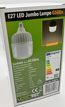 LED Jumbo Lampe E27 50W "G500n" / 4538lm, 4000K,neutralweiß, ØxH 12x21,5cm