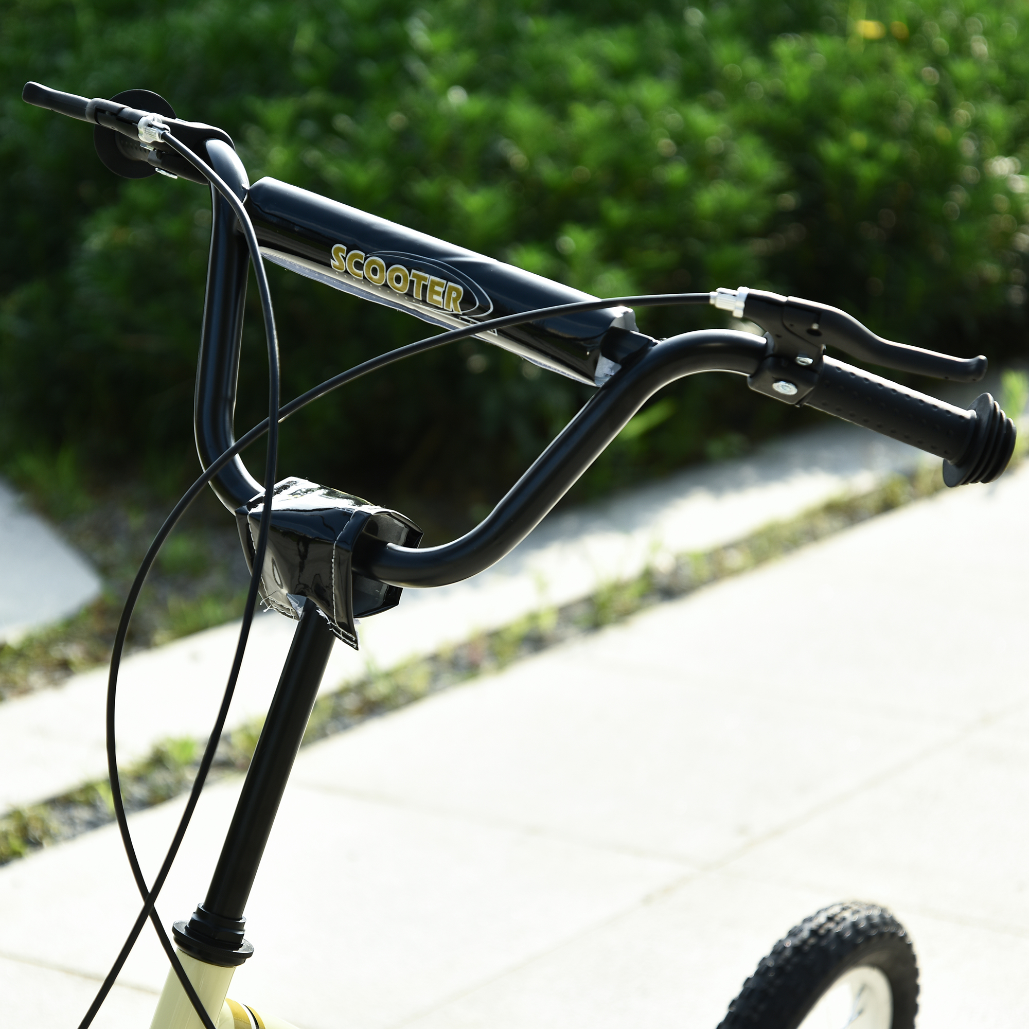 Kinderroller ab 5 Jahre Scooter Kinderscooter Tretroller Cityroller Kinder Roller Kickboard mit Luftreifen 12 Zoll Gummi Aluminium Beige 120 x 58 x 85-95 cm