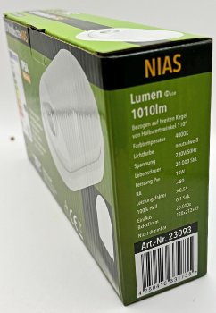 LED Wandleuchte "NIAS" IP54, 4000K / 10W, 1010lm, 140° Bewegungsmelder
