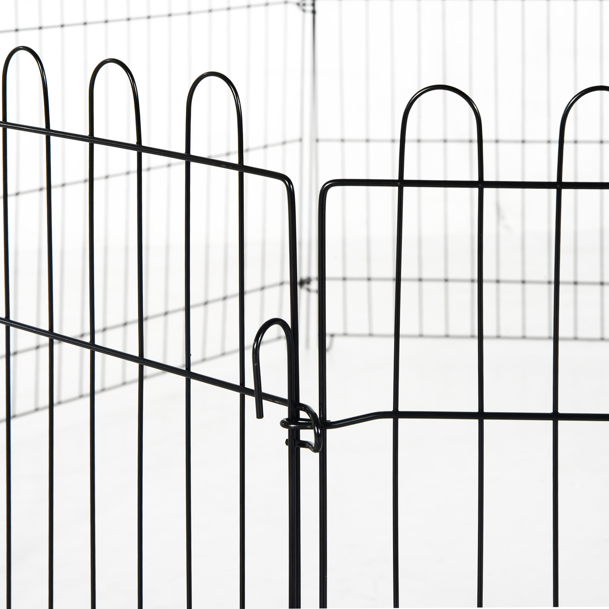 Welpenlaufstall 8-TLG Welpenauslauf mit 8 Gitterplatten Tür Schutzplane Freilaufgehege 61cm hoch Welpengitter Laufstall für Haustiere Hund Katze Welpe Laufgitter für drinnen und draußen