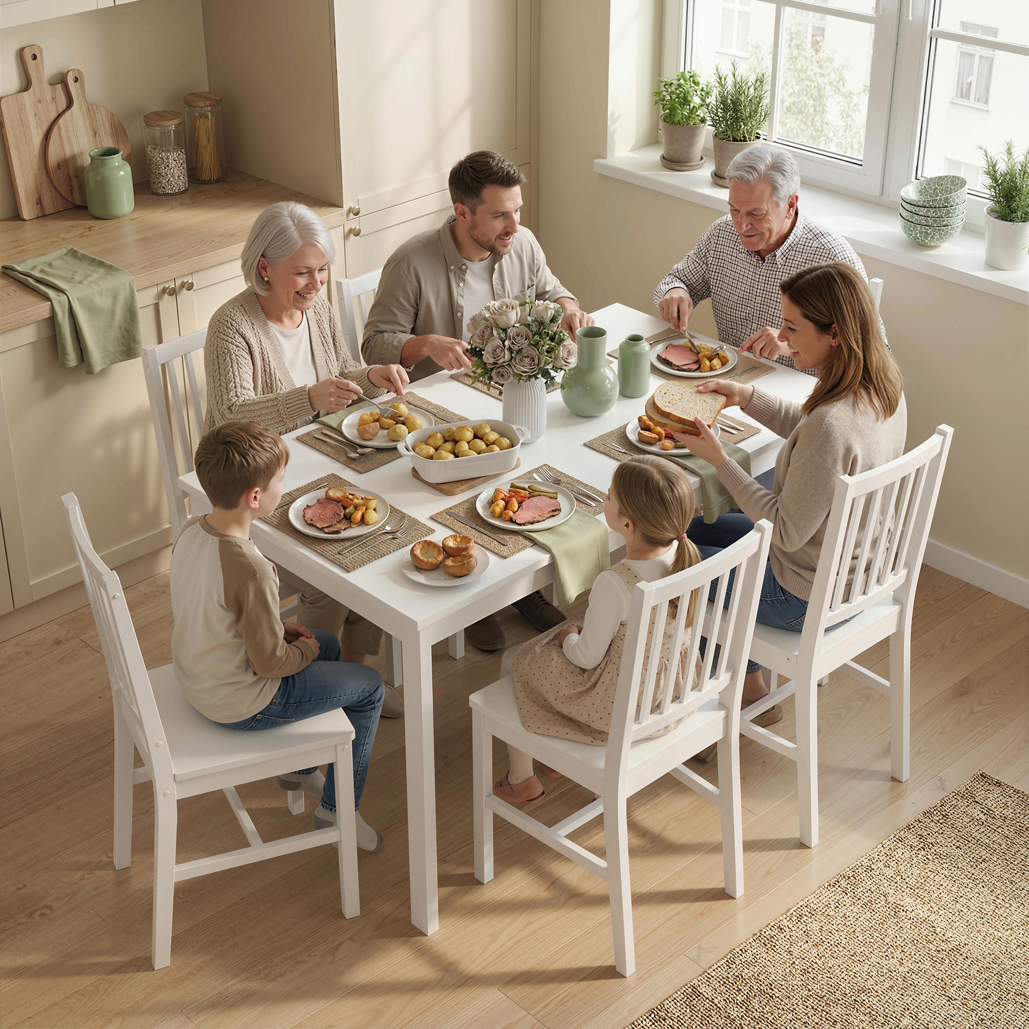 ausziehbarer Esstisch 80-120 cm für 4-6 Personen, Platzsparender Küchentisch mit einfacher Ausziehfunktion, Natur