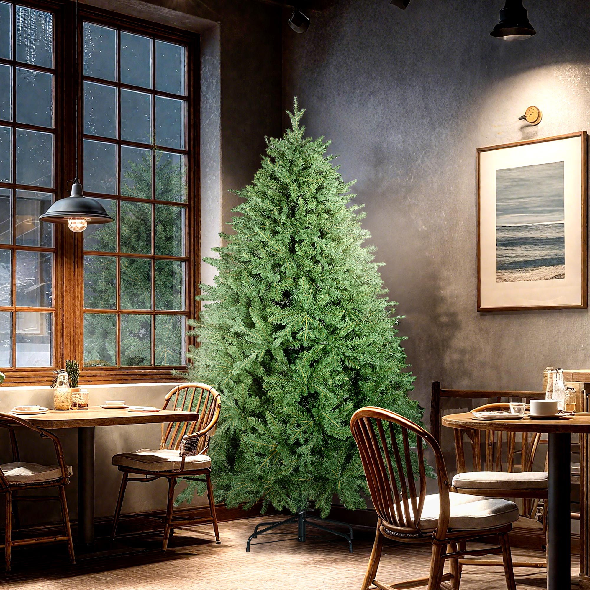 Künstlicher Weihnachtsbaum 180 cm Kiefernbaum künstlich mit 3026 Spitzen für drinnen