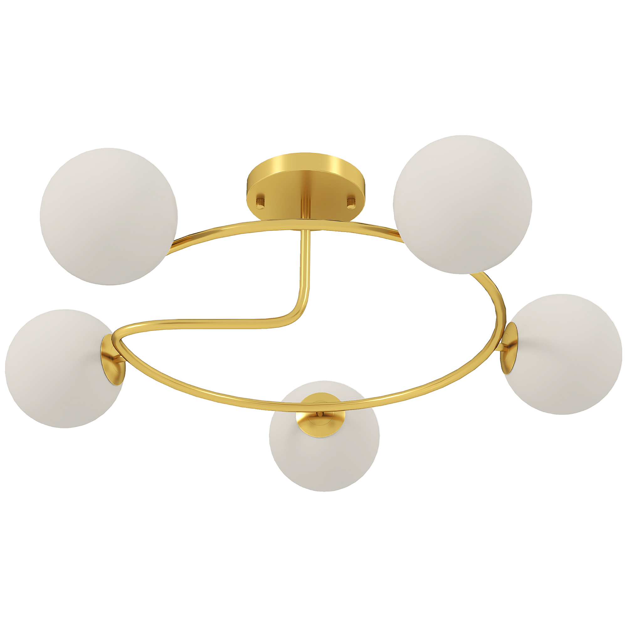 Deckenleuchte 20W Deckenlampe mit 5 G9-Fassungen, Eleganter Gold-Weiß-Look, Leuchtmittel nicht enthalten