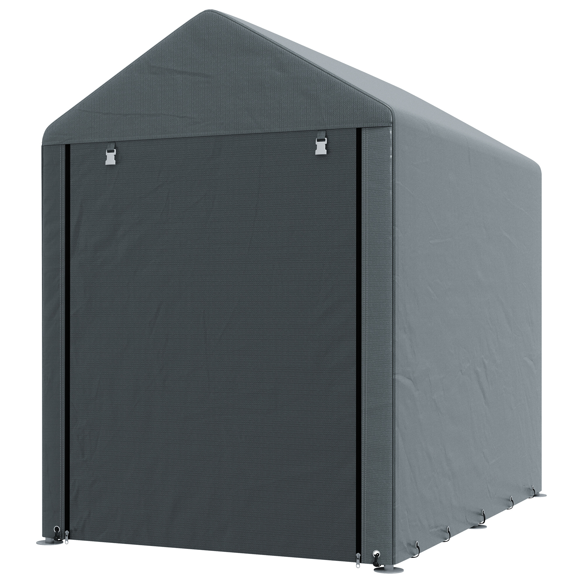 Gartenschuppen, Lagerzelt, robust & wetterfest, Stahlrahmen, 1,2x1,8x1,6m, Dunkelgrau