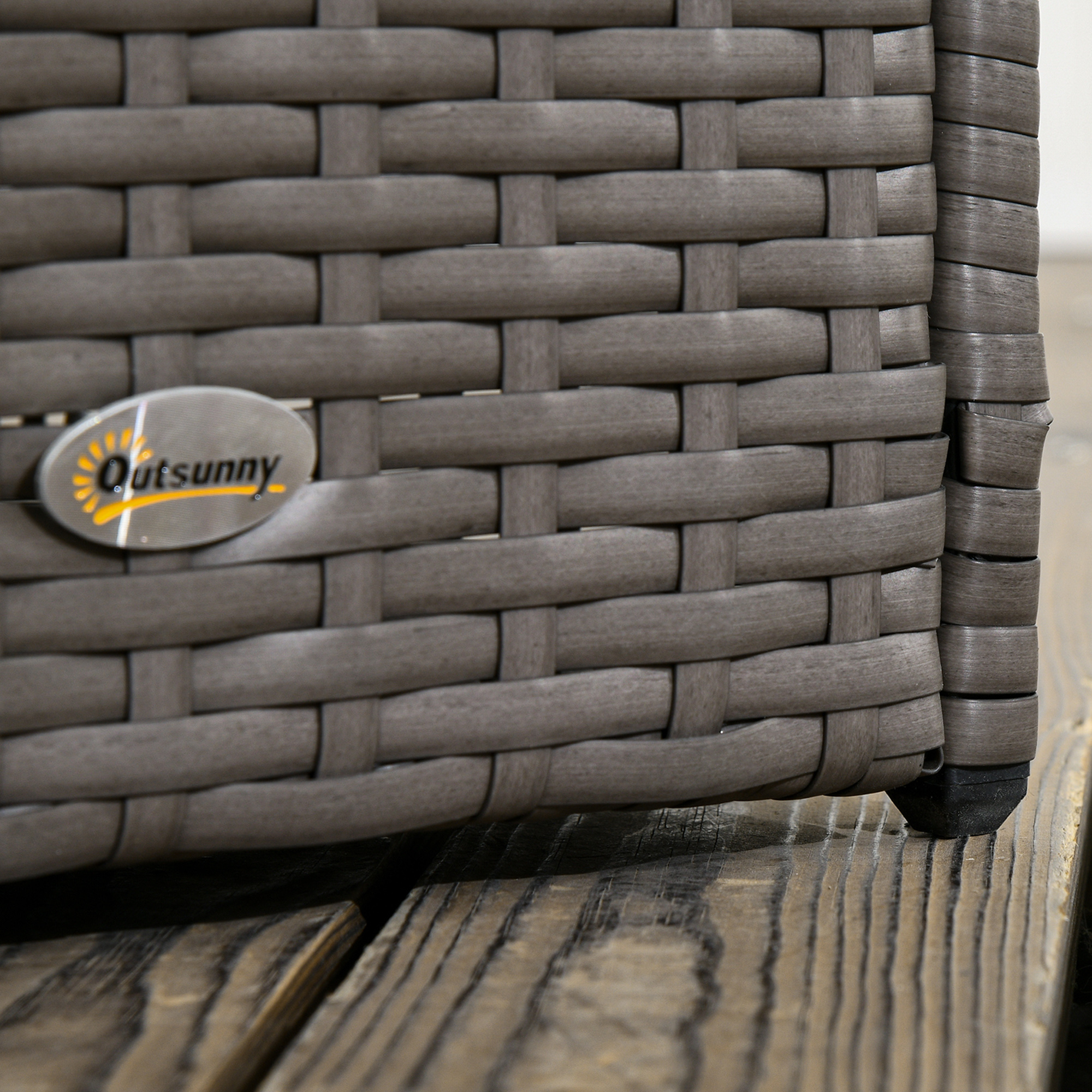 Blumenkasten mit Spalier, wetterfest, Polyrattan, 103 x 29 x 103 cm, Grau