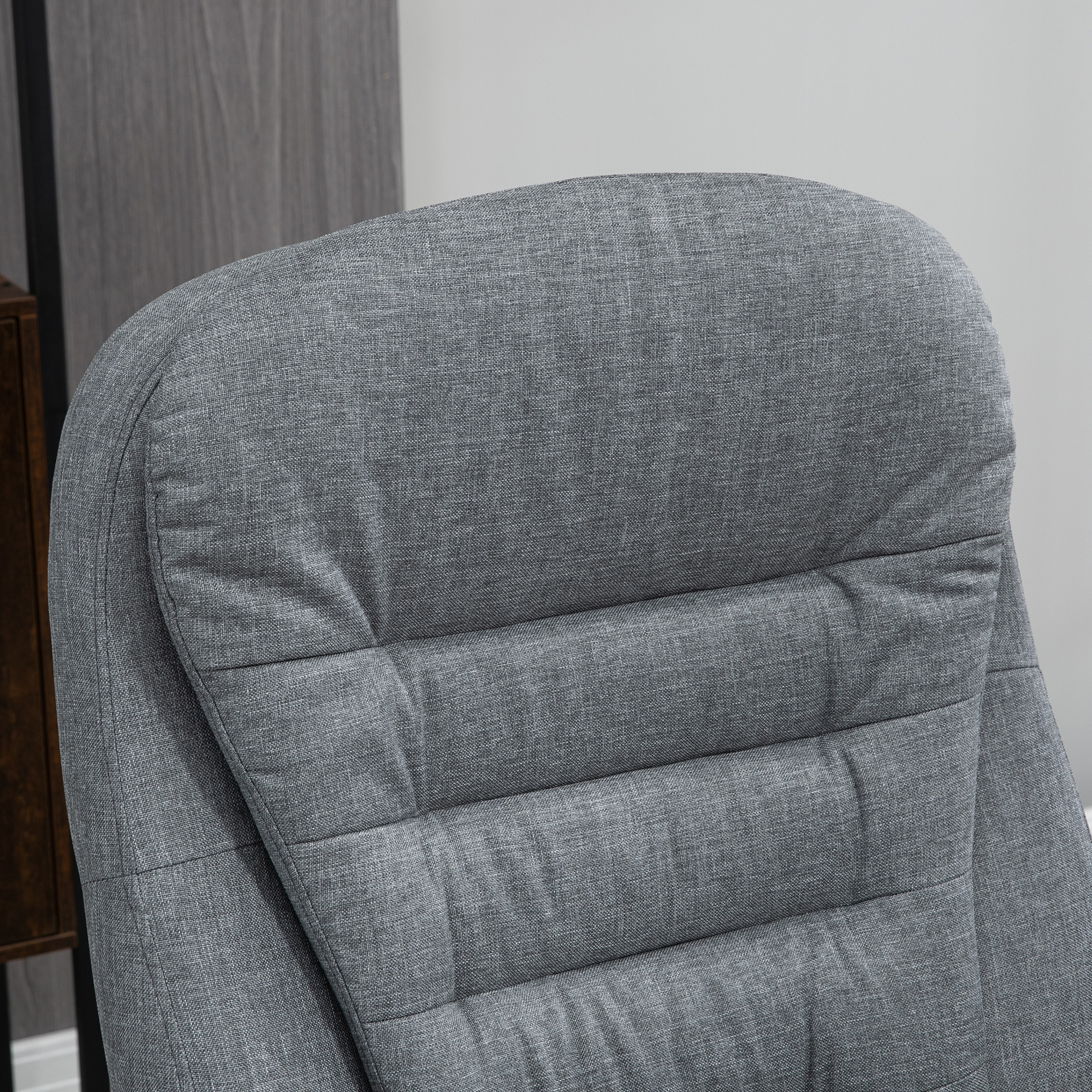 Bürostuhl Arbeitsstuhl Schreibtischstuhl Drehstuhl 360° Ergonomisch Wippfunktion Höhenverstellbar Grau Leinen 64 x 75 x 111-121 cm