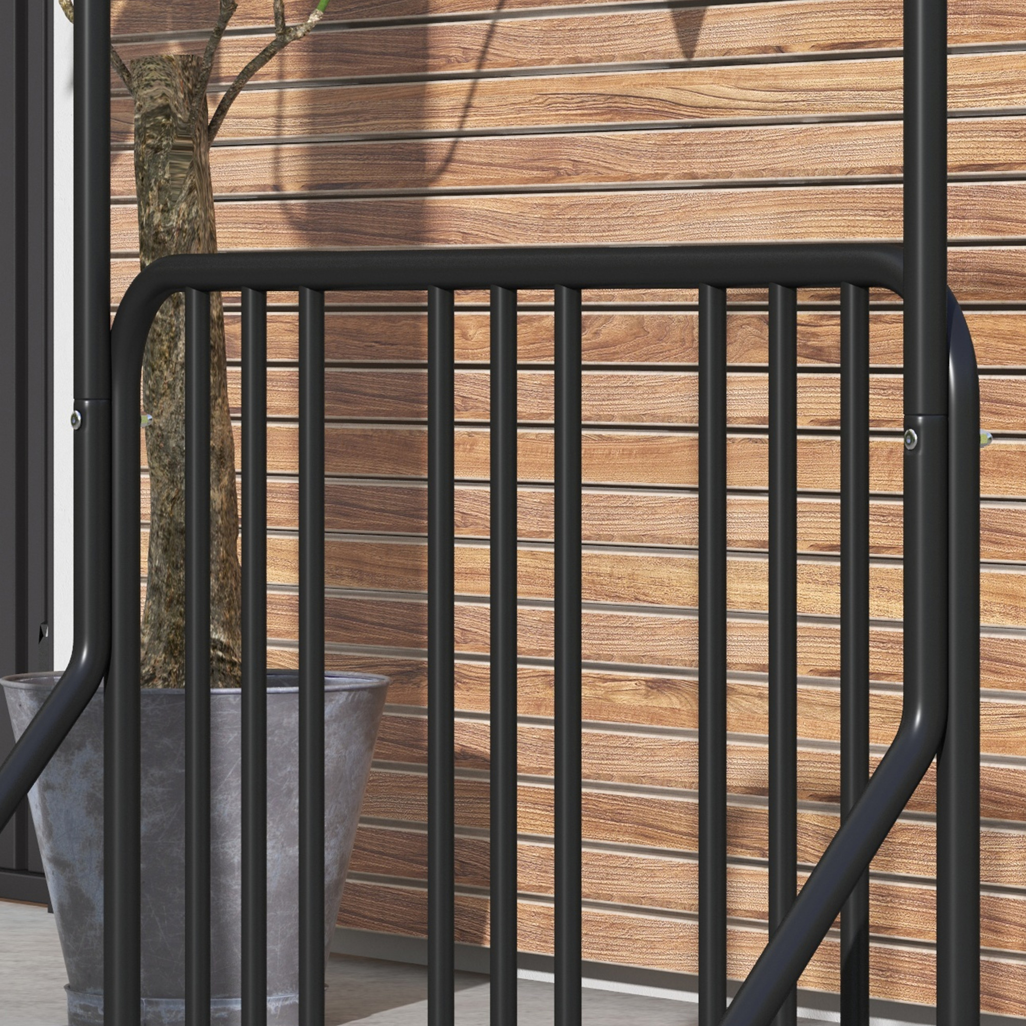 Fahrradständer für 4 Fahrräder, wetterbeständig, zusätzliche Halterung, 102 x 92 x 130 cm, Schwarz