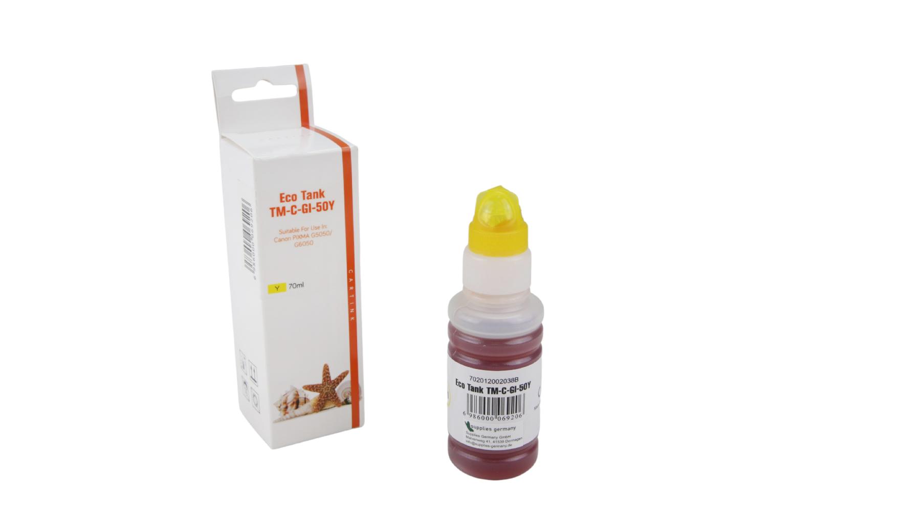GI50Y Eco Tank Nachfüllflasche yellow für Canon / 3405C001 / 70ml