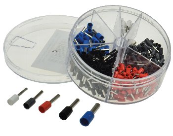 Aderendhülsen-Sortiment 0,5-2,5mm², isoliert, in Streudose, 400-teilig