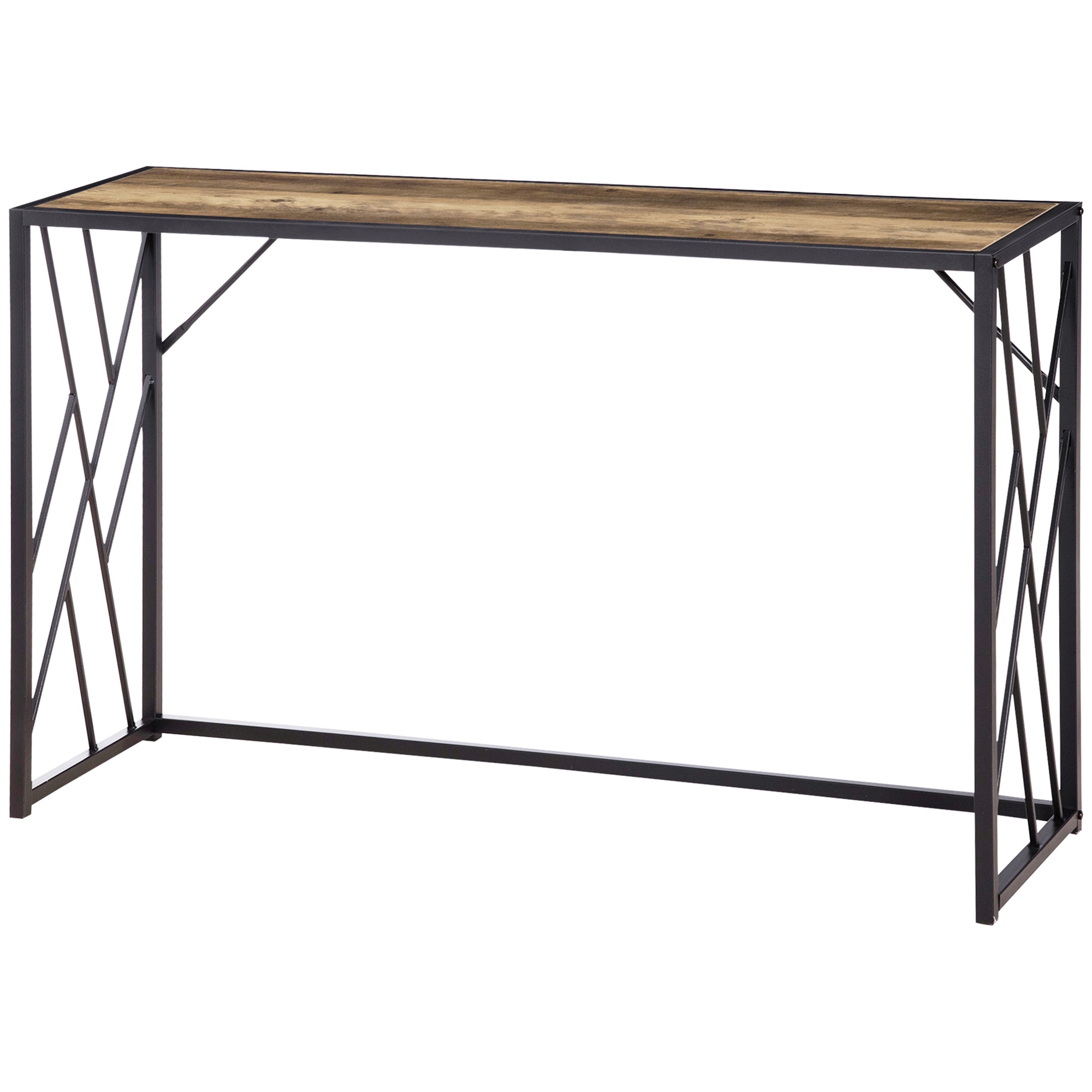 Konsole, Flurtisch, Industriedesign, stabiler Metallrahmen, 120 x 35 x 75 cm