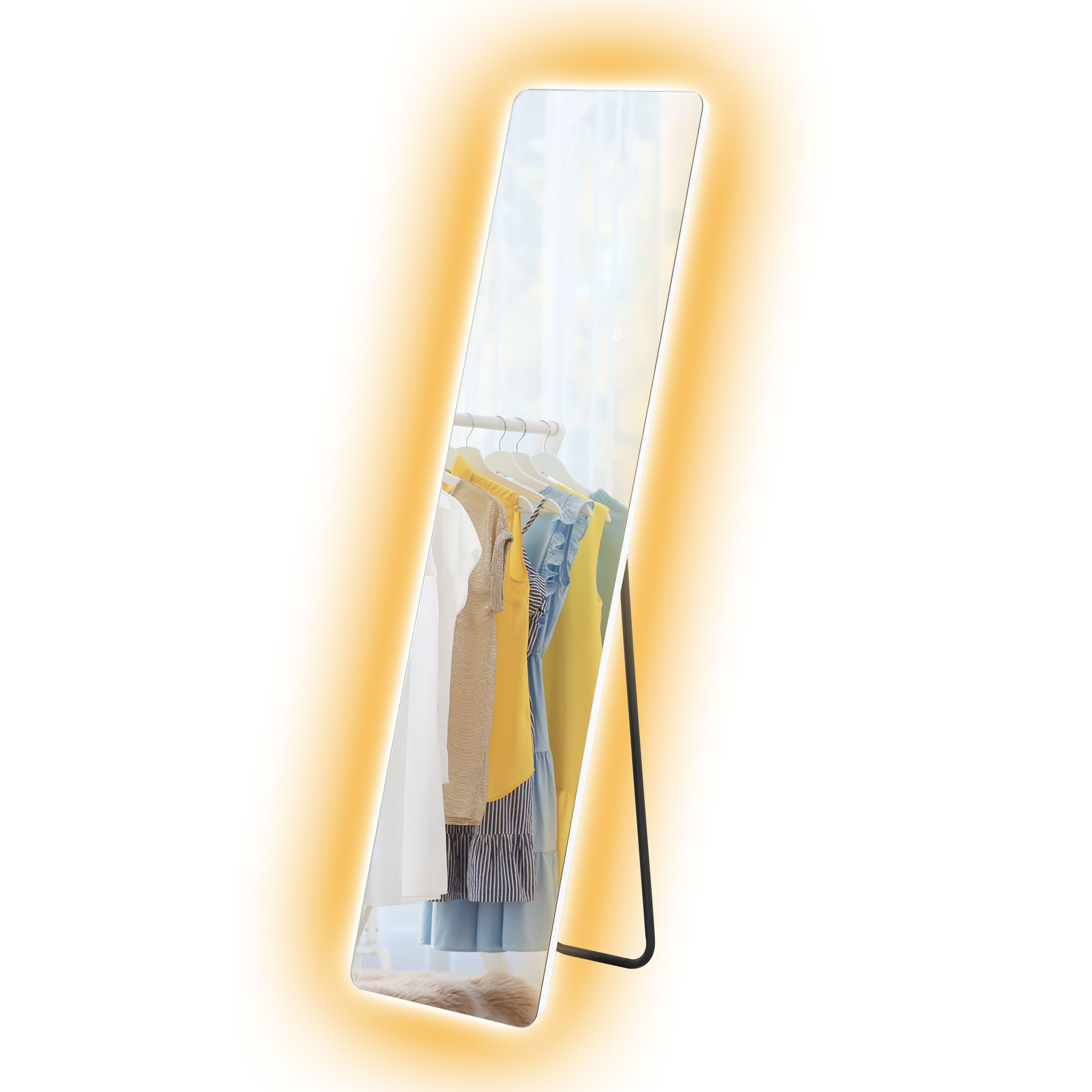 LED Ganzkörperspiegel, Touch-Steuerung, dimmbar, rahmenlos, 40 x 150 cm