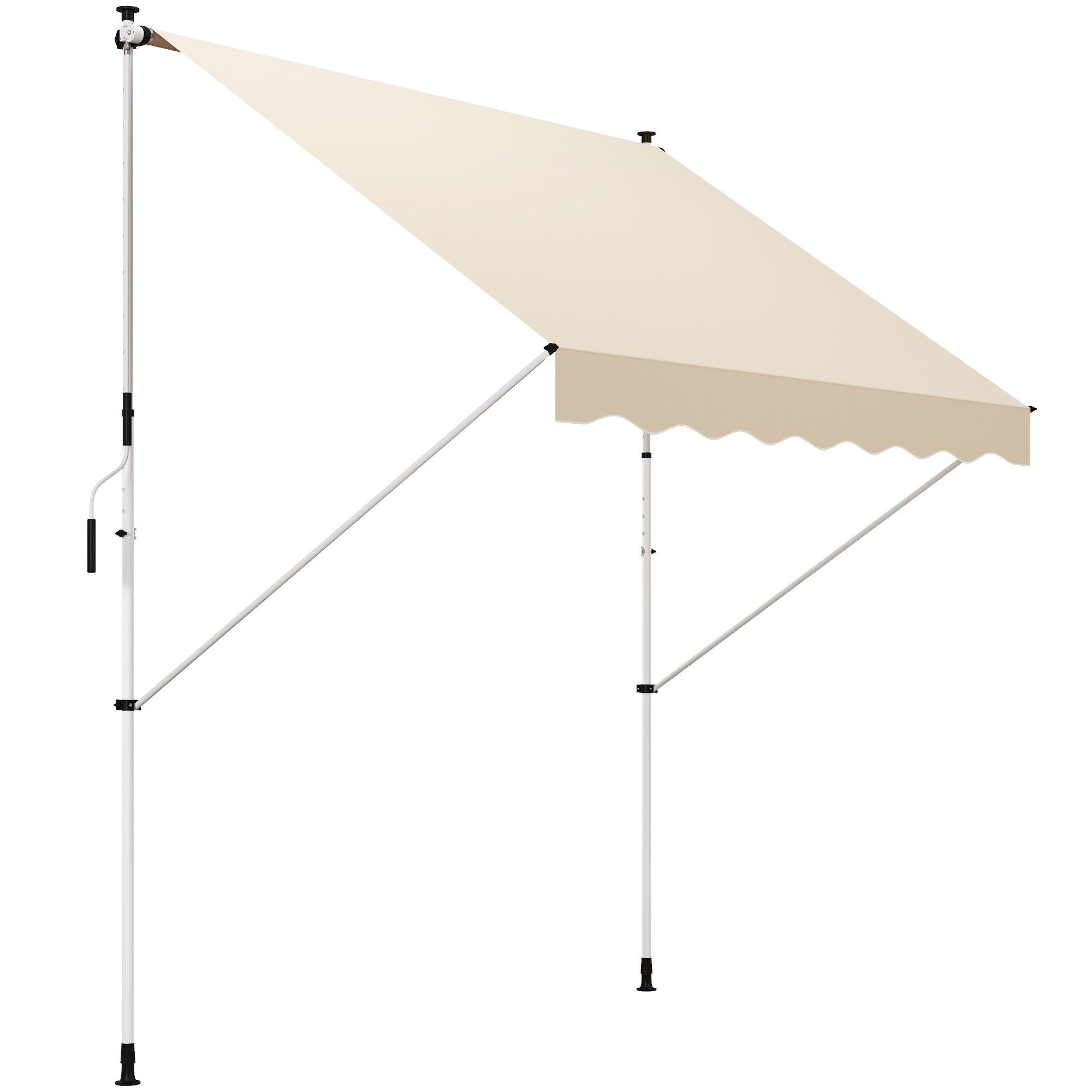 Klemmmarkise mit Handkurbel höhenverstellbar Gelenkarmmarkise schmutzabweisend, witterungsbeständig Balkonmarkise 150cm breit Terrassenmarkise für Terrasse Balkon Veranda Beige Klemmmarkise mit Handkurbel höhenverstellbar Gelenkarmmarkise schmutzabweisend, witterungsbeständig Balkonmarkise 150cm breit Terrassenmarkise für Terrasse Balkon Veranda Beige