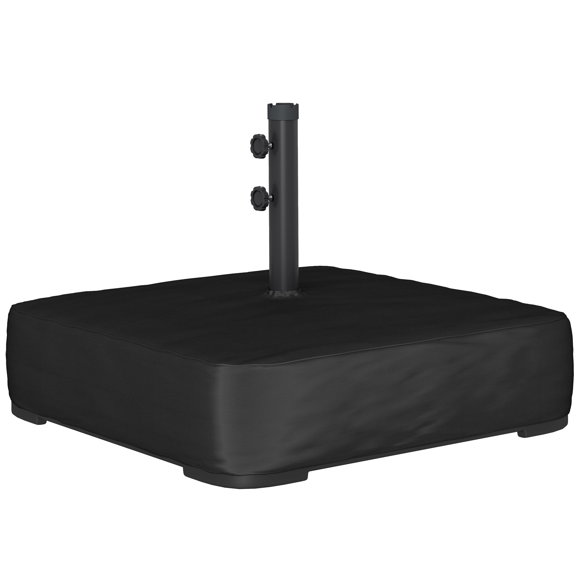 Sonnenschirmständer 80 kg Sandfüllung robuster Standfuß für Freischwinger und 48 mm Stangen Schwarz