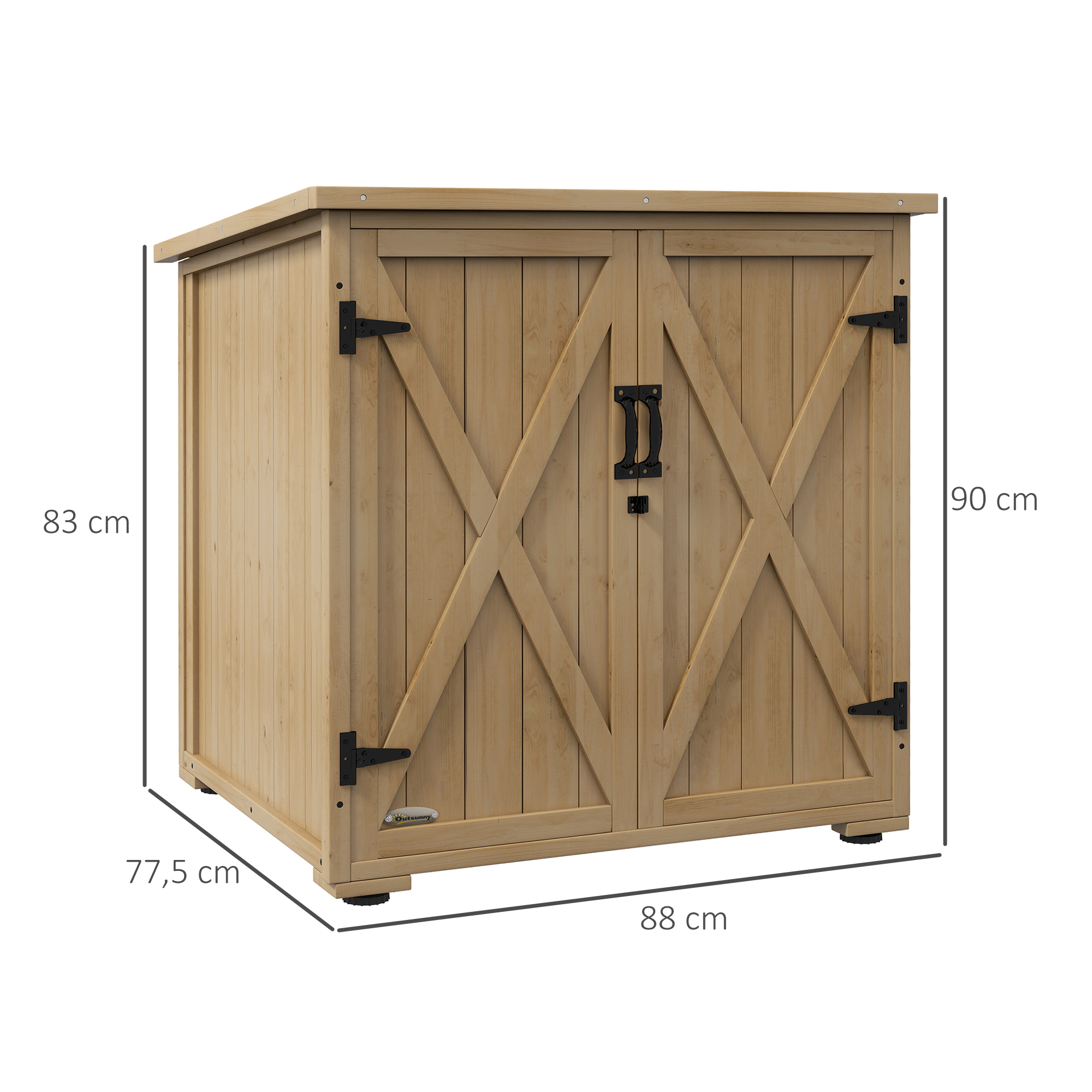 Outdoor Aufbewahrungsbox Gartenbox Kissenbox, wetterbeständig, Asphaltdach, 77,5 cm x 88 cm x 90 cm, Dunkelgrau