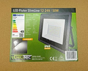 LED-Fluter SlimLine 48W, 12-24V=, IP65, 4123 Lumen, 4000K, neutralweiß