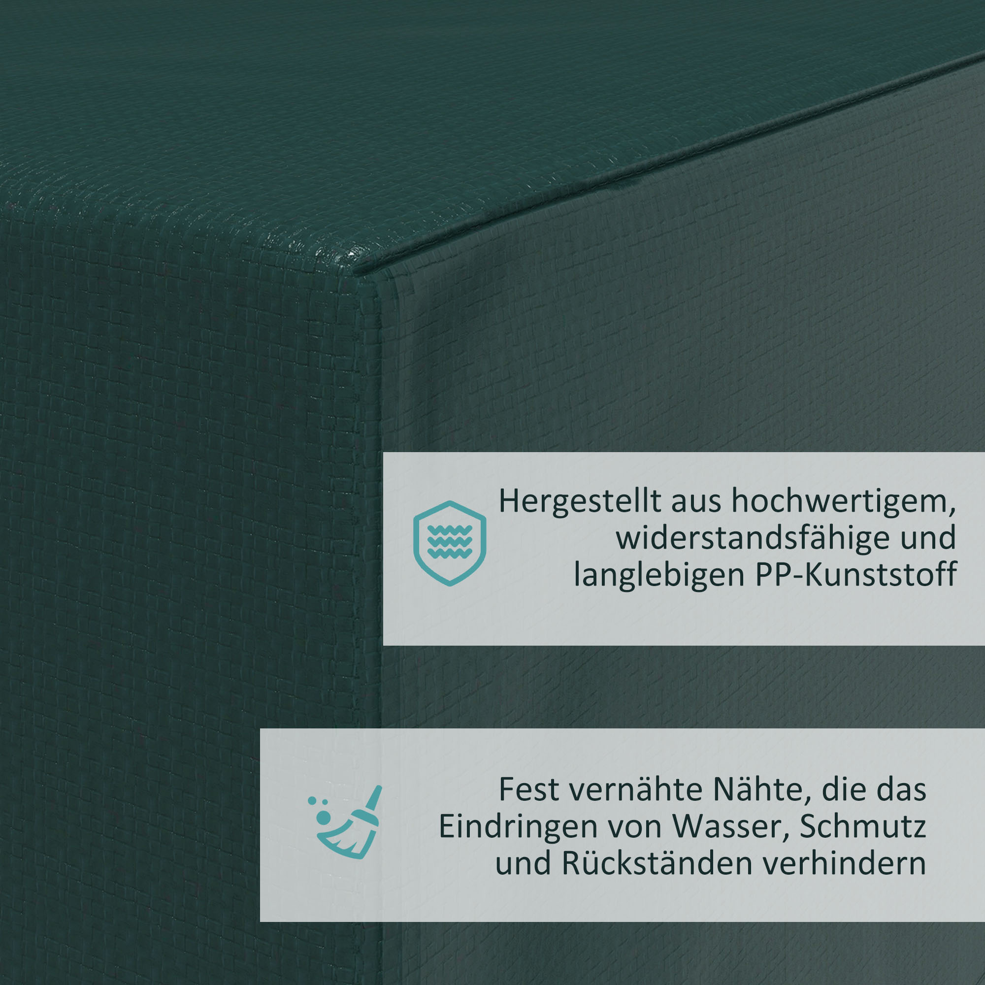 Schutzhülle für Gartenmöbel Winterfest Wasserdicht Abdeckung Anti-UV Abdeckplane Gewebe Abdeckhaube für Gartentische Terrassenmöbel Rechteckig 235 x 190 x 90cm Grün