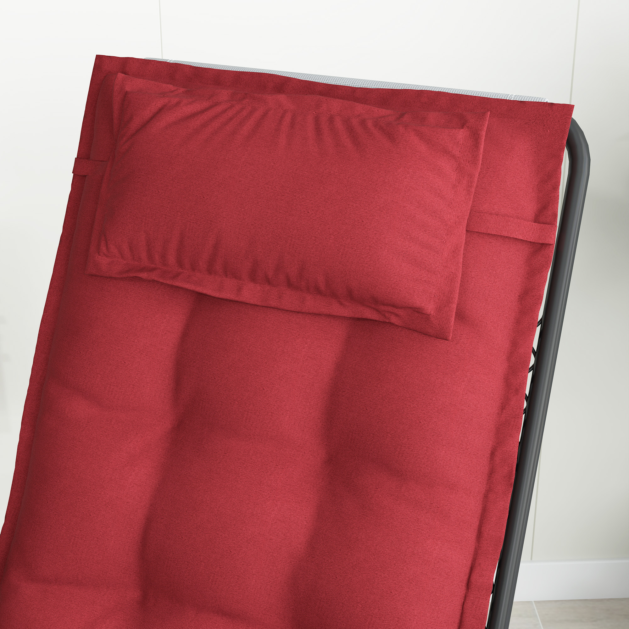 2er Set Auflage für Sonnenliege Wasserabweisend Liegenauflage für Gartenliege Polsterauflage 50x116x5 cm, Weinrot