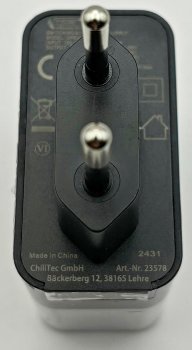 Stecker-Netzteil mit USB-C "CTN-PD65", In 100-240V~, Out 5,0V/9,0V/12,0V=, 65W