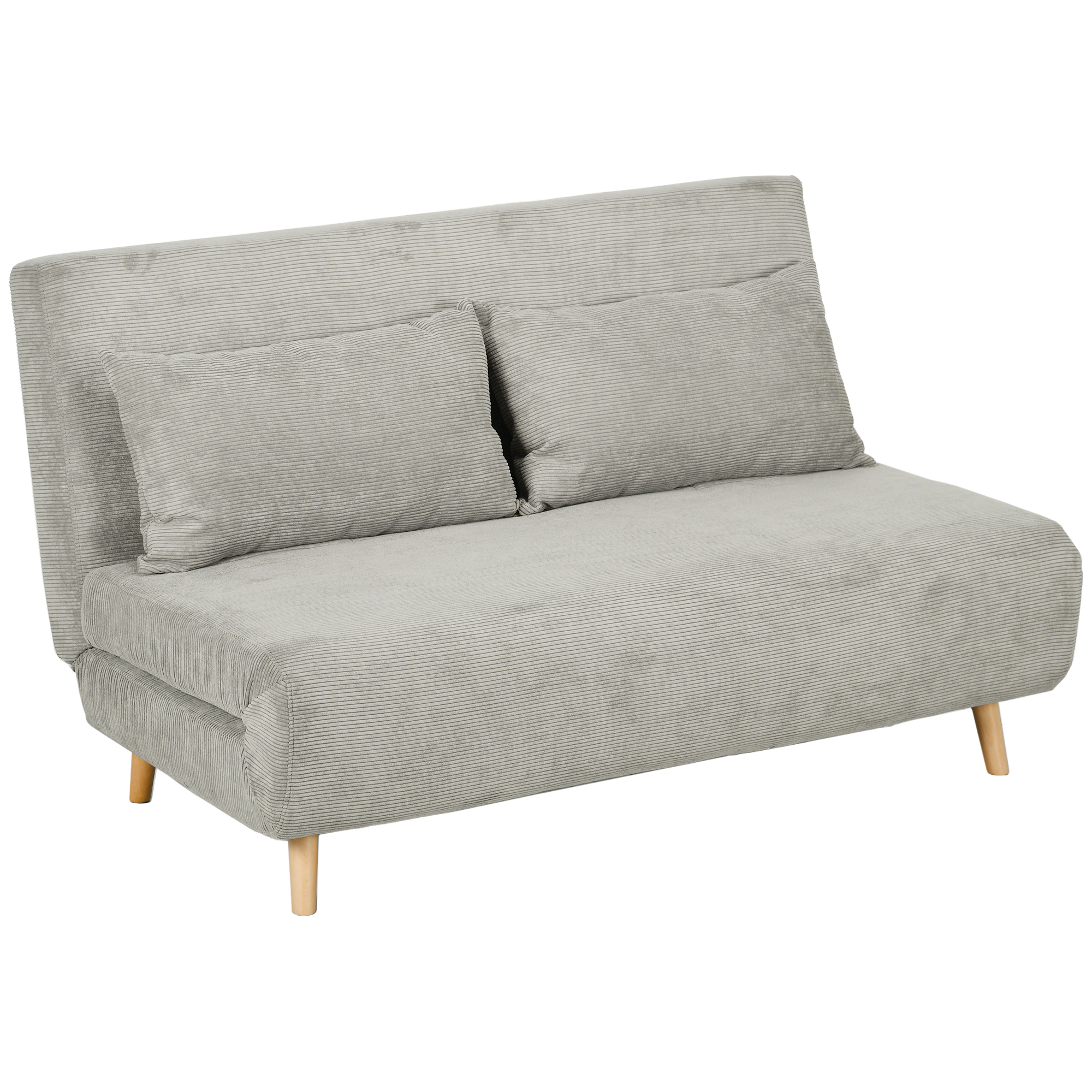 Schlafsofa, Gästebett, 3-fach verstellbare Rückenlehne, Leinenoptik, bis 120 kg, 141 x 90 x 81 cm, Grau