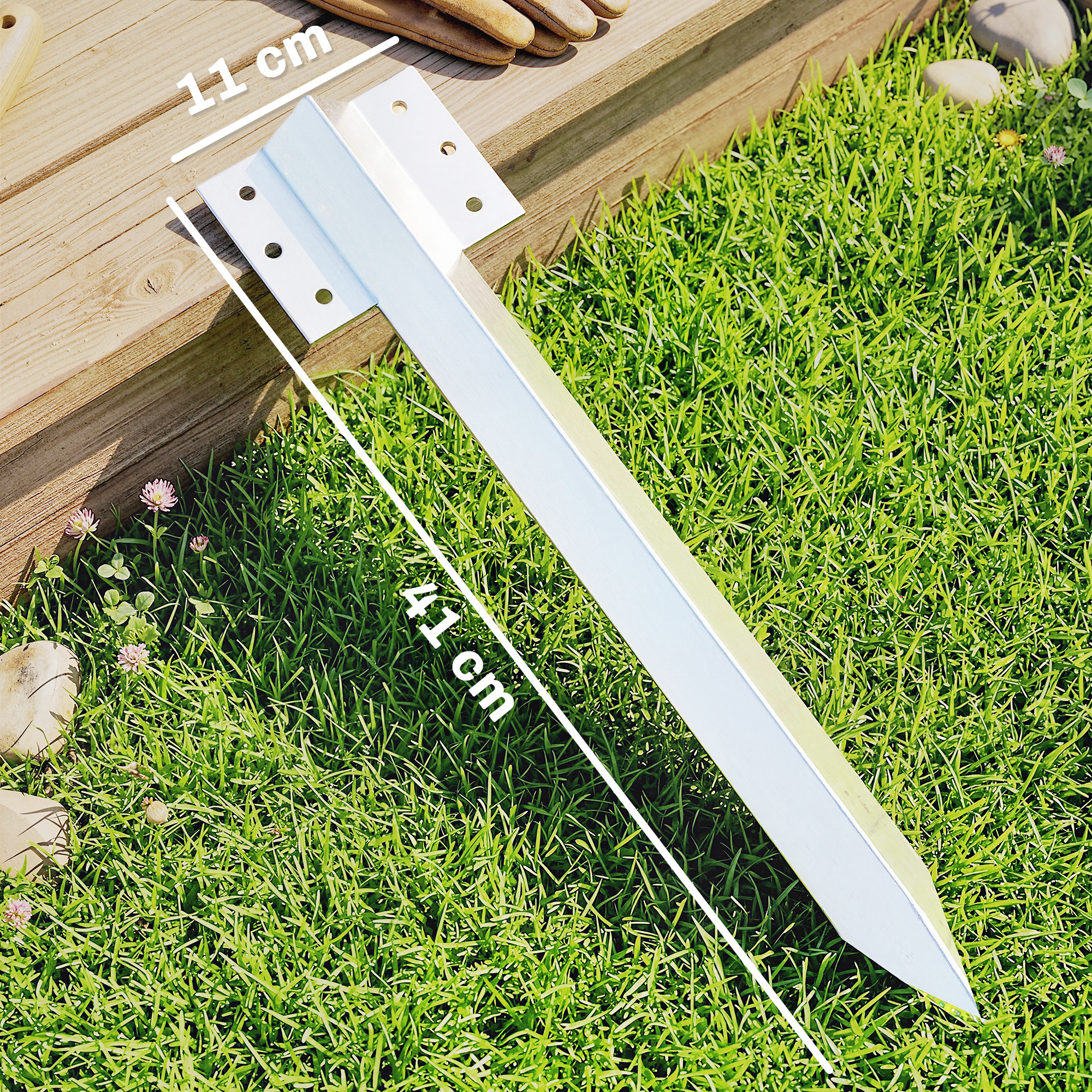 20er-Pack Bahnschwellen-Befestigungswinkel, 41 cm Schwerlast-Verzinkte Stahlpfähle mit Schrauben und Handschuhen