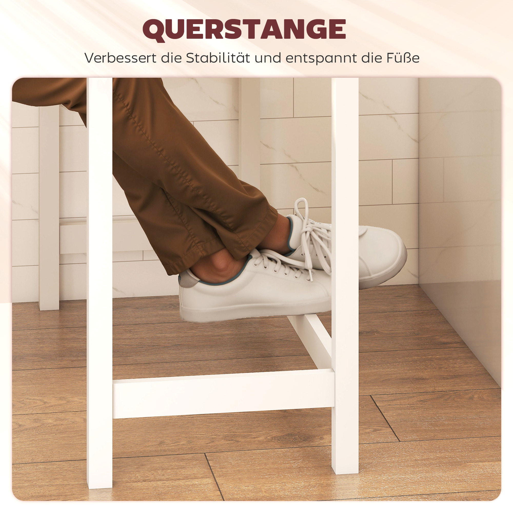 Bartisch, Eichenoptik, kompakt, Platz für 2 Personen, Naturholz+Weiß