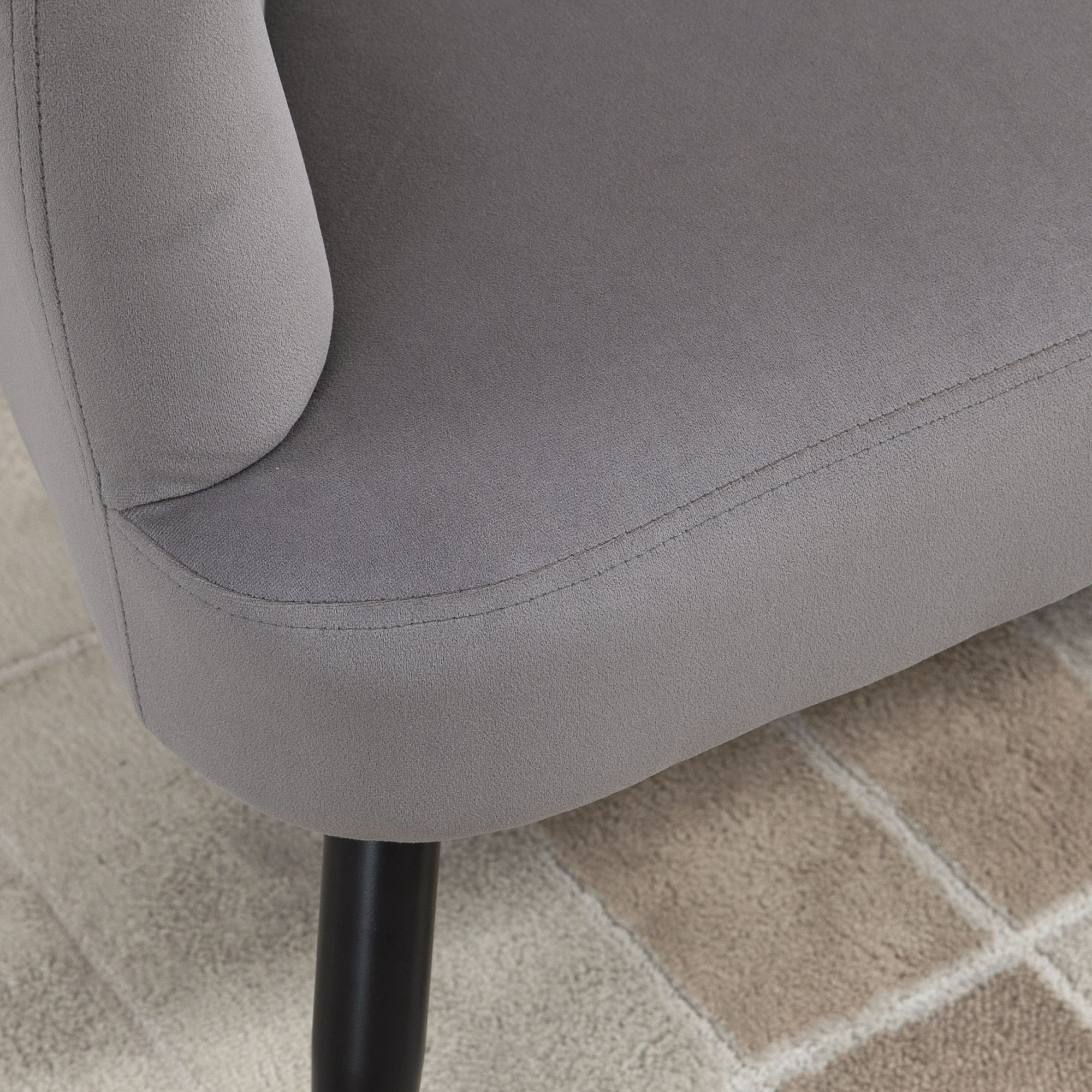 2-Sitzer-Sofa, Doppelsofa, Zweisitzer Loungesessel im Modern-Design, bis 160 kg belastbar, 132 x 66 x 80 cm, Grau