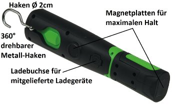 LED Stableuchte mit Akku "FlexiLED 300" / LiIon Akku, Magnethalter, 3W, 270lm,IP44