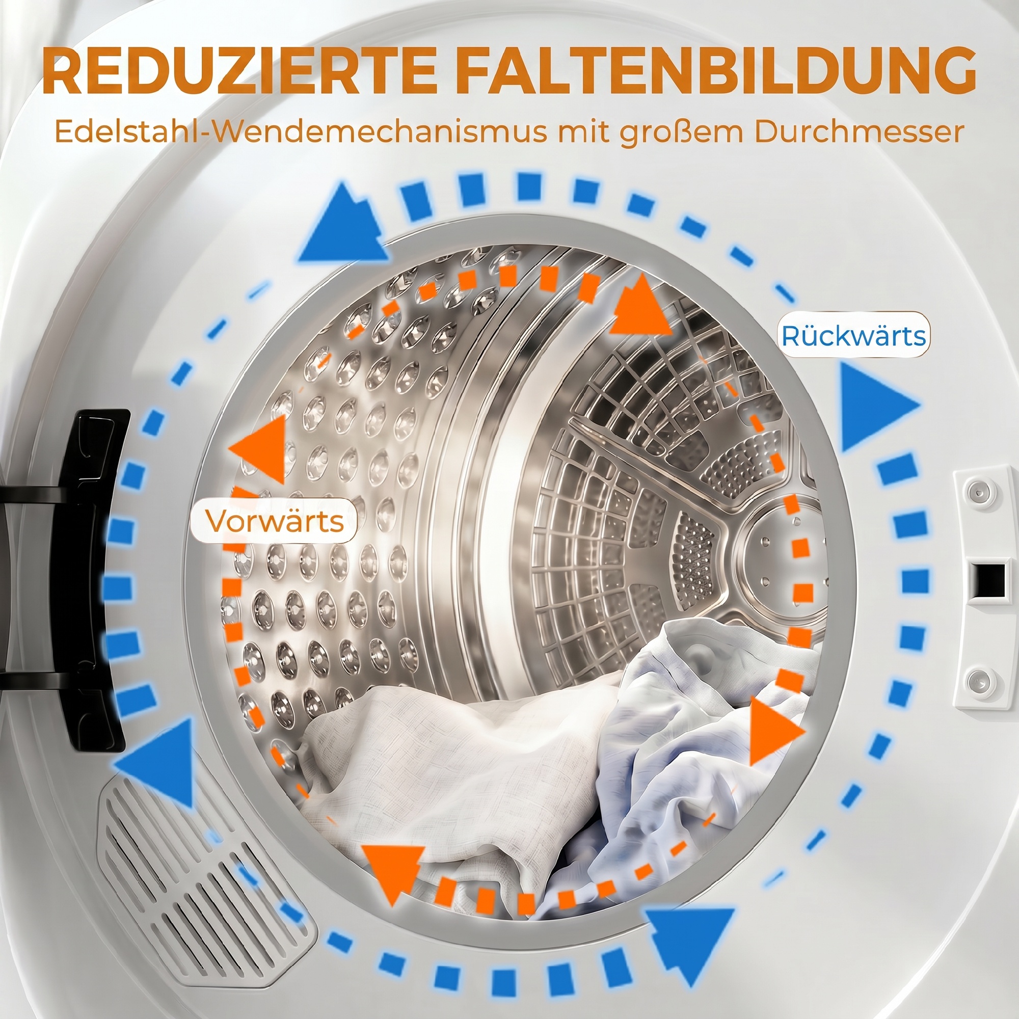 1000 W Kompakt-Ablufttrockner mit Extra-Trocken & ECO-Modi, Timer- und Temperatureinstellungen, Weiß