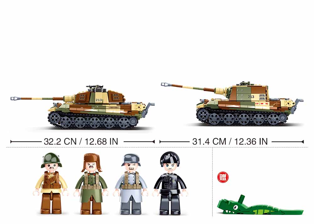 Sluban M38-B0980 - Army Battle of Budapest - Großer Deutsche Panzer 2in1