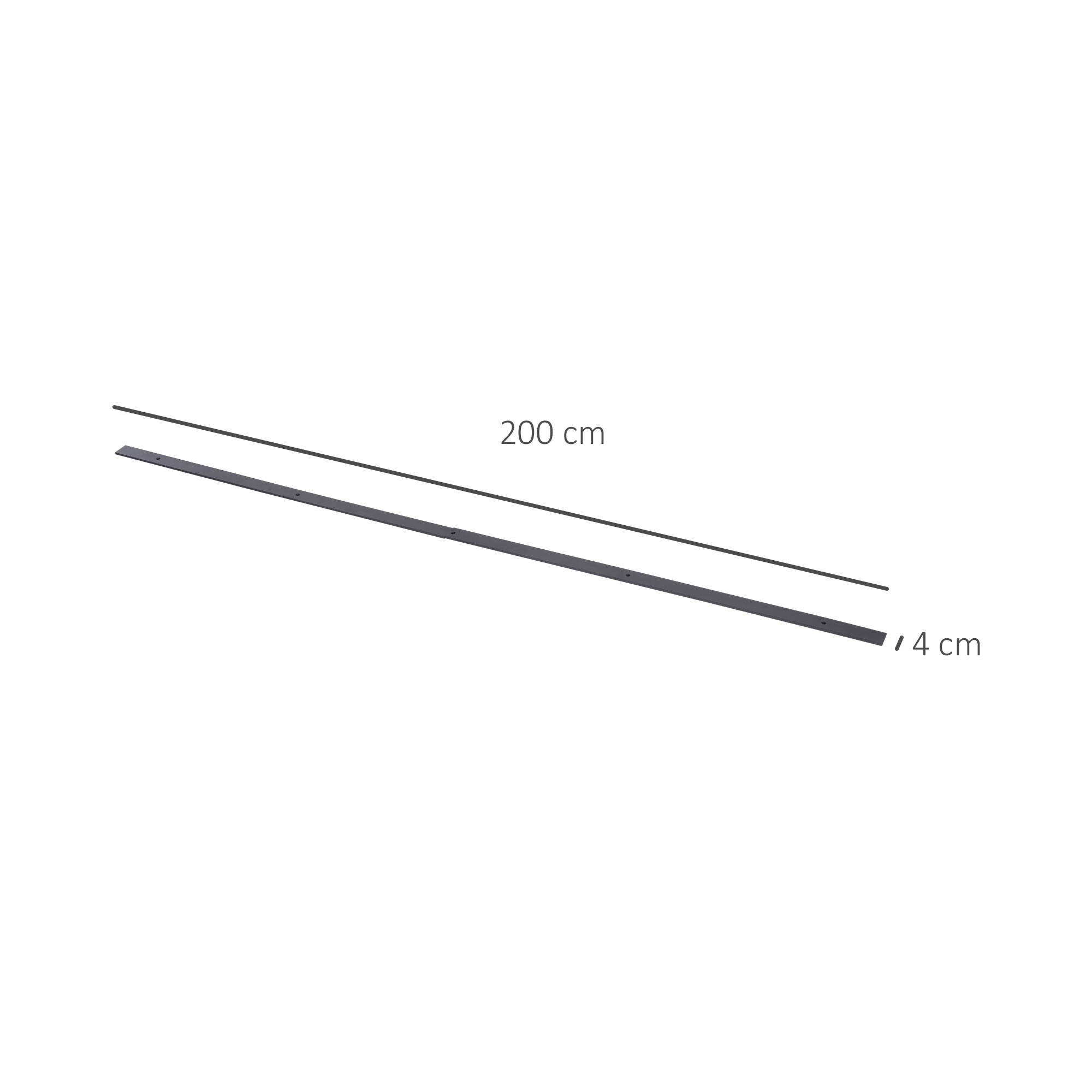 Gleitschienen-Bausatz für Schiebetüren, Metall, 2 m, max. 100 kg Belastbarkeit, Braun