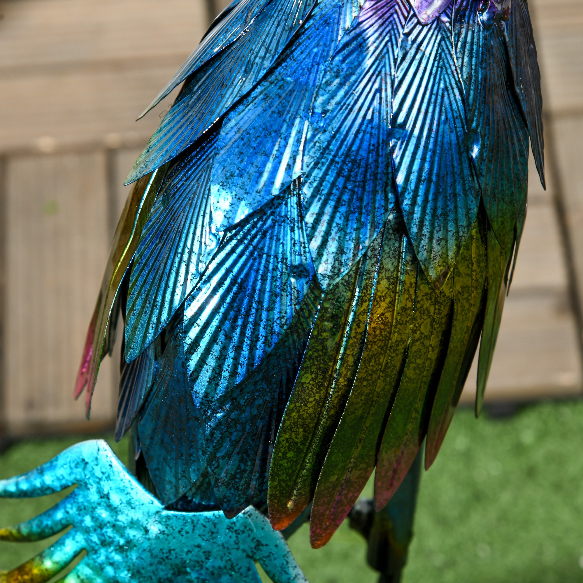 Gartenstatur Gartendekoration Pfau, 25 x 29 x 59 cm, Mehrfarbig