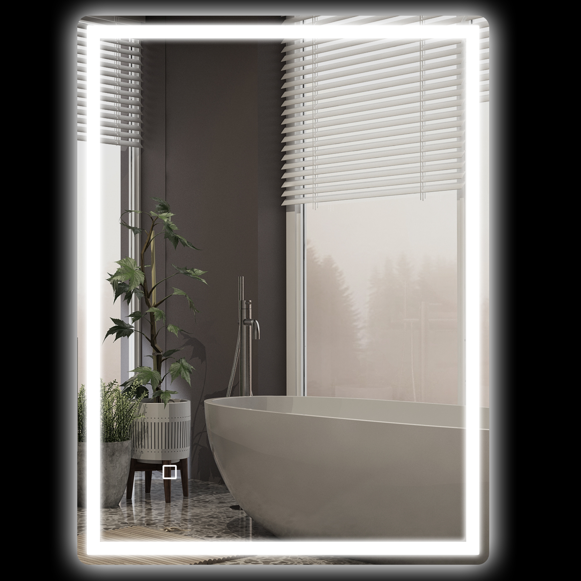Badspiegel Badezimmerspiegel Wandspiegel LED´s, Ber, gsschalter, Antibeschlagfunktion, 60 x 80 x 4 cm, Weiß