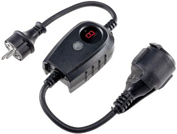 Zwischenstecker mit Dämmerungsschalter / und Zeitvorwahl (1- 9 Std.) über Display