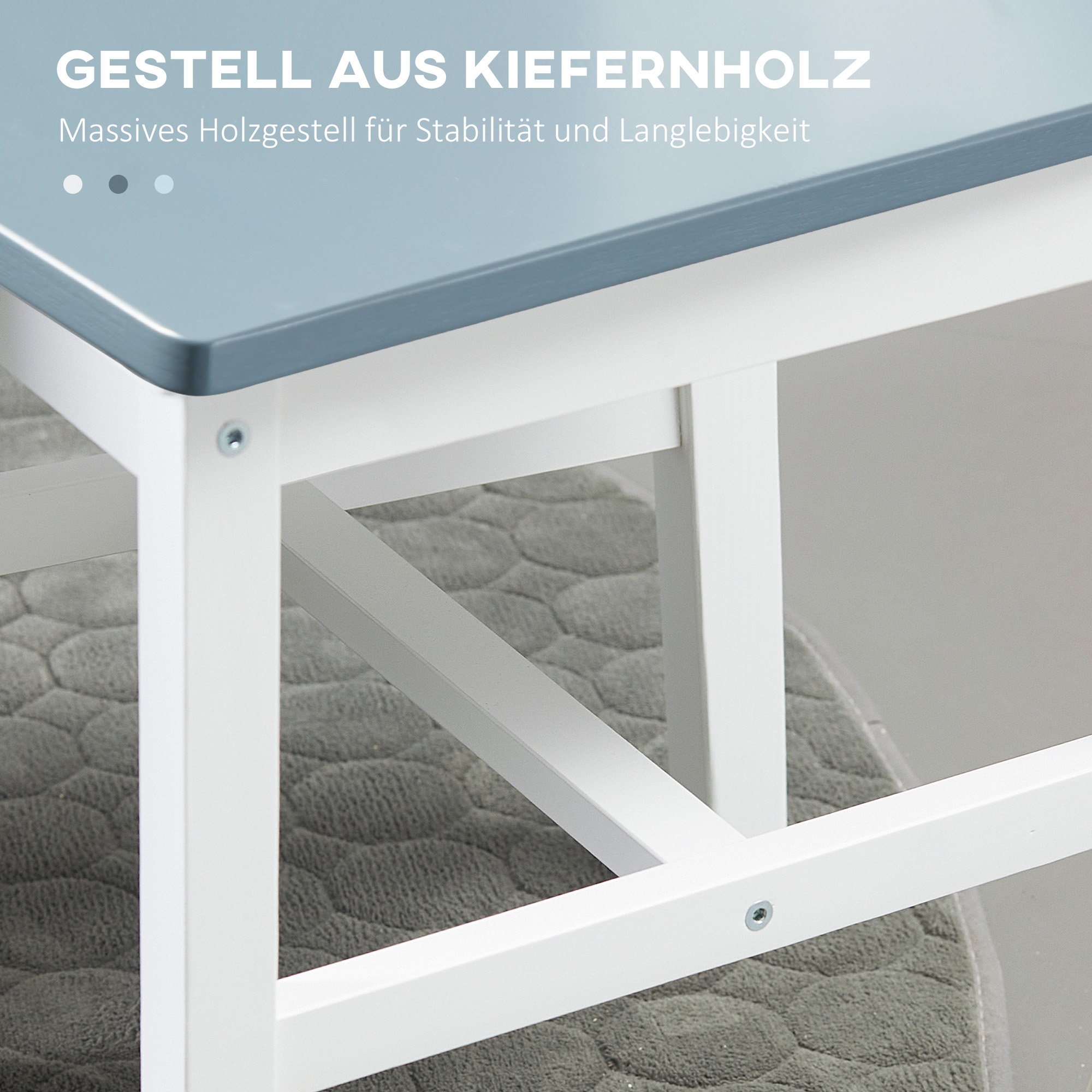 2er-Set Esszimmerstühle Küchenstühle Stühle, Massivholz, 41 cm x 46,5 cm x 85,5 cm, Weiß