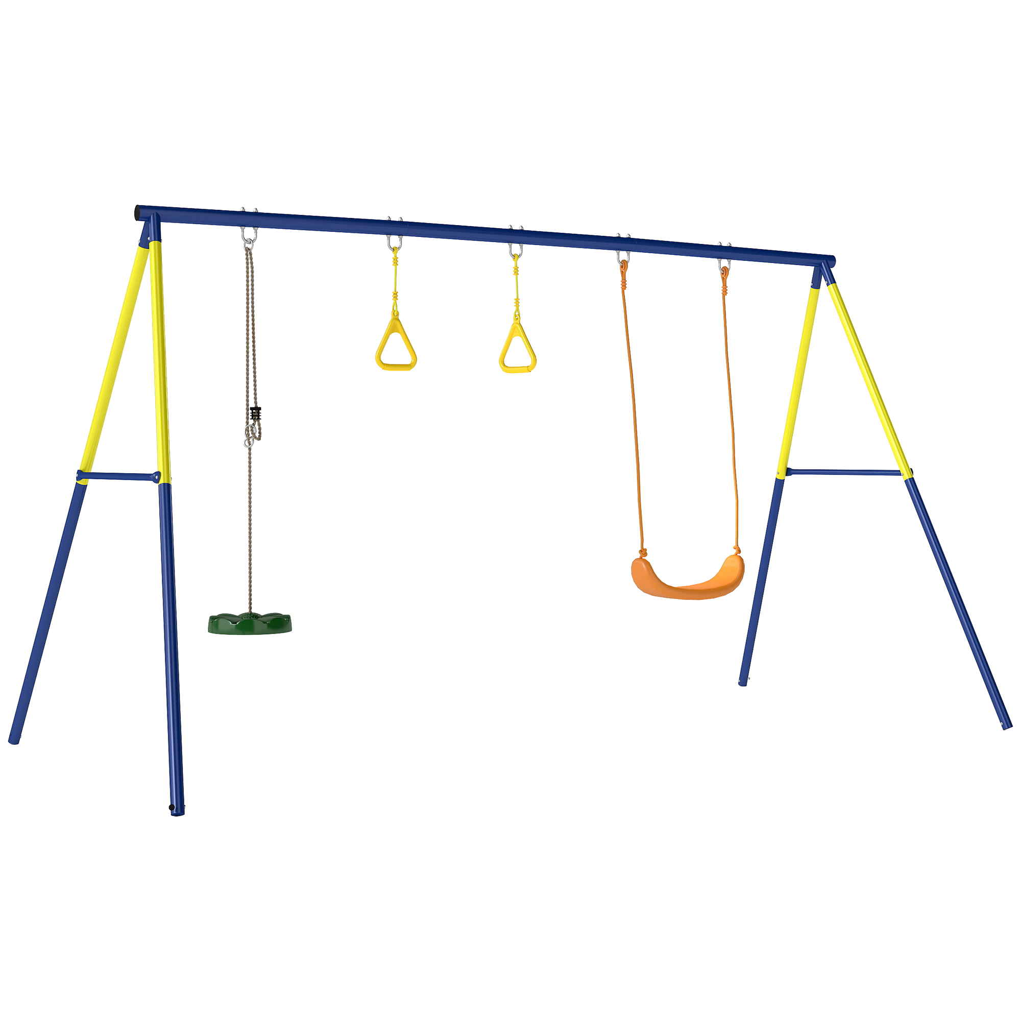 Schaukelgestell bis 150 kg 3-in-1 Kinderschaukel mit klassischer Schaukel, Turnringe, Stehschaukel, 285x160x181 cm