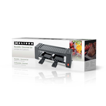 Raclette / Gourmet-Set | 2 Personen | 400 W | 23 x 10 cm | Antihaftbeschichtung