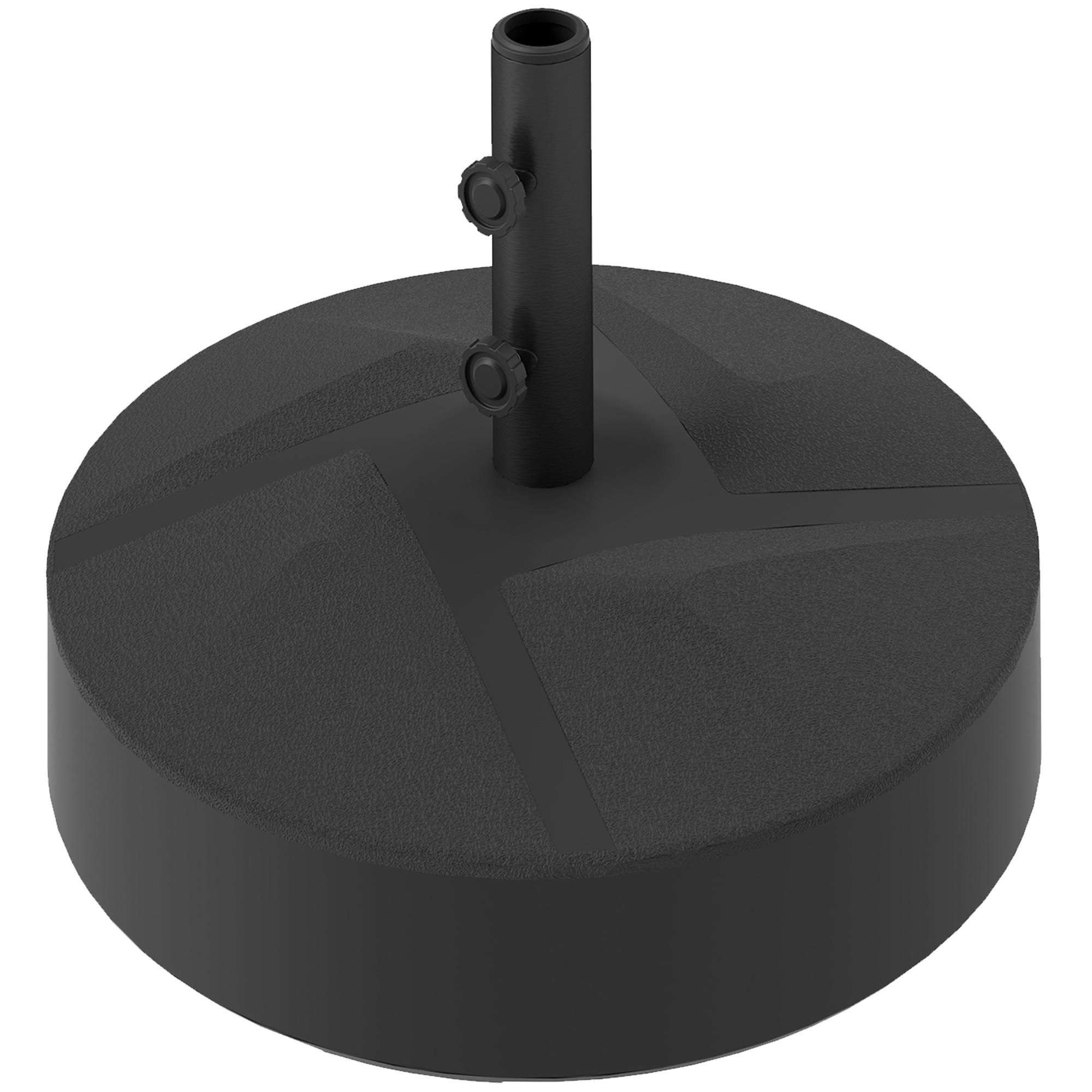 Sonnenschirmständer bis 30 kg befüllbar Schirmständer Rund Schirmhalter für Sonnenschirm 36/38/48mm Schwarz