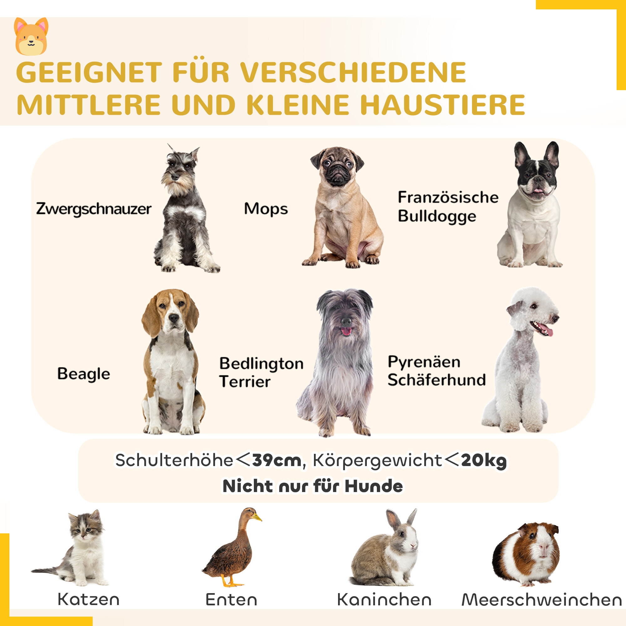 Welpenauslauf, 76 cm hoch/ca. 2,5 m², 8 Paneele, Bodenplane, Kombi-Dachplane