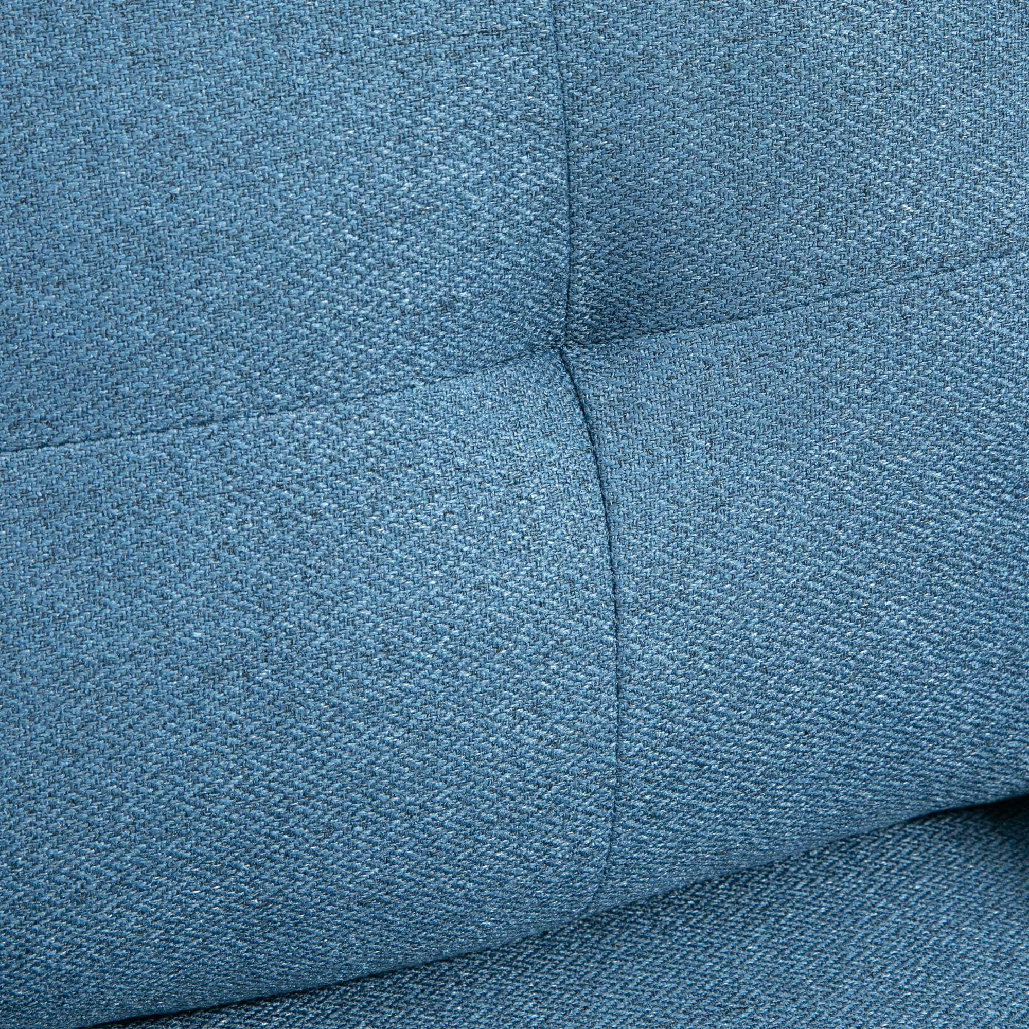 Akzentsessel mit Knopfheftung, Polstersessel, abnehmbare Polster, Schwarz + Gold + Blau