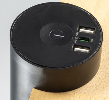 3-fach Tischsteckdose "CT-KS 3" / USB-A + C, 20W PD, 3m Kabel, Schwarz
