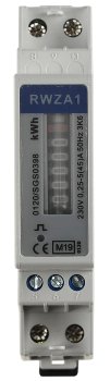 Wechselstromzähler für DIN Trägerschiene, 1-phasig 5A, 161-300V, 1TE, analog RZW