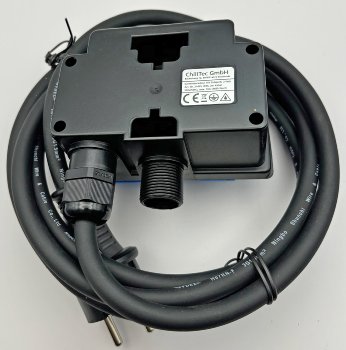 Gartensteckdose mit Erdspieß, 2-fach / IP44, 2m Kabel